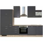 Küchenblock MORENA - Basaltgrau matt - San Remo Eiche - mit E-Geräten - 310 cm