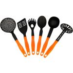 Küchenhelfer - Küchenbesteck Set 6 tlg.  in schwarz - orange