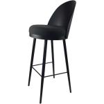 Schwarze Retro Violata Furniture Barhocker & Barstühle aus Stoff mit Rückenlehne Breite 0-50cm, Höhe 100-150cm, Tiefe 0-50cm 
