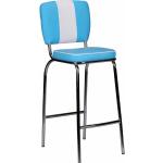 Blaue Gestreifte Maritime Barhocker & Barstühle aus Kunstleder mit Rückenlehne Breite 0-50cm, Höhe 100-150cm, Tiefe 0-50cm 