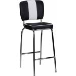 Schwarze Retro Barhocker & Barstühle aus Kunstleder mit Rückenlehne Breite 0-50cm, Höhe 100-150cm, Tiefe 0-50cm 