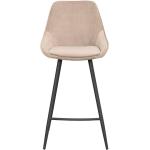 Beige Moderne Topdesign Barhocker & Barstühle aus Samt mit Rückenlehne Breite 0-50cm, Höhe 50-100cm, Tiefe 50-100cm 2-teilig 