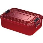 Küchenprofi Lunchbox aus Aluminium | für Erwachsene und Kinder | Brotdose mit Fächern, verstellbar | mit Silikondichtung | 18 × 12 × 5,5 cm | rot