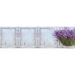 Lavendelfarbene Vintage Küchenrückwände mit Lavendel-Motiv aus Holz Breite 50-100cm, Höhe 200-250cm, Tiefe 50-100cm 