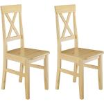 Hellbraune Skandinavische Erst-Holz Gartenstühle & Balkonstühle lackiert aus Massivholz Breite 0-50cm, Höhe 0-50cm, Tiefe 50-100cm 2-teilig 