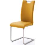 Gelbe Moderne Topdesign Freischwinger Stühle aus Kunstleder Breite 0-50cm, Höhe 100-150cm, Tiefe 50-100cm 4-teilig 