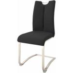 Schwarze Gesteppte Moderne Topdesign Freischwinger Stühle aus Glattleder gepolstert Breite 0-50cm, Höhe 100-150cm, Tiefe 50-100cm 2-teilig 