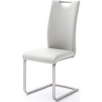 Weiße Moderne Topdesign Freischwinger Stühle aus Leder gepolstert Breite 0-50cm, Höhe 100-150cm, Tiefe 50-100cm 4-teilig 
