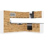 Schwarze L-förmige Eckunterschränke matt aus Holz mit Schublade Breite 50-100cm, Höhe 450-500cm, Tiefe 50-100cm 
