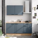 Blaue Nobilia Küchenmöbel aus MDF Breite 150-200cm, Höhe über 500cm, Tiefe 50-100cm 