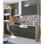 Schwarze Optifit Küchenschränke aus MDF Breite 250-300cm, Höhe 200-250cm, Tiefe 50-100cm 
