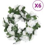 Weiße Kunstblumen 6-teilig 
