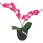 Rote Runde Künstliche Orchideen aus Kunststoff im Topf 