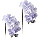 Cyanblaue Künstliche Orchideen mit Insekten-Motiv glänzend aus Kunststoff 