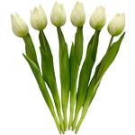 Weiße Künstliche Tulpen 6-teilig 