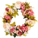 Langray - Künstlicher Blumenkranz, Pfingstrosenkranz, 40,6 cm, Türkranz, Frühlingskranz, Blumentür, Hochzeit, Heimtextilien