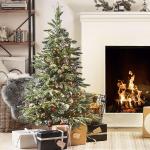 Reduzierte Grüne 85 cm Künstliche Weihnachtsbäume aus Metall mit Schnee 