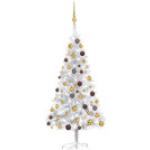 Silberne vidaXL LED-Weihnachtsbäume matt 