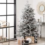 Reduzierte Silberne Minimalistische 130 cm Künstliche Weihnachtsbäume mit Schnee 