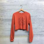 Orange Damensweatshirts mit Halloween-Motiv Cropped Größe XL für den für den Herbst 