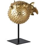Goldene Maritime Tierfiguren aus Kunststein 