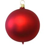 Rote Lauschaer Glaskunst Christbaumkugeln & Weihnachtsbaumkugeln matt aus Glas mundgeblasen 5-teilig 