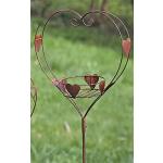 38 cm kuheiga Gartenstecker & Beetstecker mit Herz-Motiv aus Eisen 