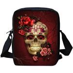 Rosa Gothic Totenkopf Handtaschen mit Totenkopfmotiv für Damen klein 