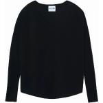 Schwarze Oversize V-Ausschnitt Kaschmir-Pullover aus Jersey für Damen Größe L für den für den Winter 