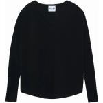 Schwarze Oversize V-Ausschnitt Kaschmir-Pullover aus Jersey für Damen Größe M für den für den Winter 