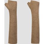 Braune Unifarbene Fingerlose Handschuhe & Halbfinger-Handschuhe aus Kaschmir für Damen für den für den Sommer 