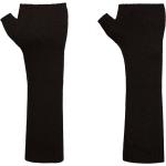 Schwarze Unifarbene Fingerlose Handschuhe & Halbfinger-Handschuhe aus Kaschmir für Damen für den für den Sommer 