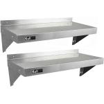 Silberne Edelstahl-Küchenregale aus Edelstahl Breite 100-150cm, Höhe 100-150cm, Tiefe 0-50cm 