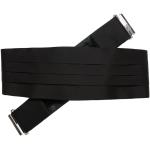 Schwarze Unifarbene Kummerbunde mit Klettverschluss aus Seide für Herren 