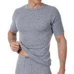 Graue Melierte Halblangärmelige KUMPF Feinripp-Unterhemden aus Polyester für Herren Größe L 2-teilig 