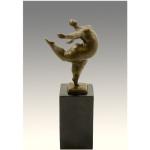 Kunst & Ambiente - Abstrakte Bronzefigur - Beleibte Tänzerin - signiert Milo - Echte Bronze - XXL Tänzerin Skulptur