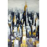 Kunst & Ambiente - Manhattan II – New York Bild 75x50cm – Martin Klein – Skyline - Skyline Bild gemalt - New York Leinwand - Stadtbild - New York Gemälde