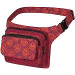 KUNST UND MAGIE Bunte Boho Goa Bauchtasche Gürteltasche Hüfttasche Sidebag, Farbe:Rot