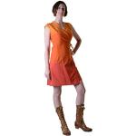 KUNST UND MAGIE Wickelkleid Tibet Minikleid Tunika Hippie Goa Sommerkleid Mehrfarbig, Größe:S, Farbe:orangetöne
