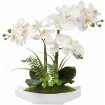 Künstliche Orchideen XL 60cm hoch Weiß im Deko Topf wie Echt groß