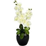 Weiße Künstliche Orchideen mit Insekten-Motiv 