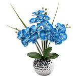 Blaue Moderne Künstliche Orchideen im Topf 