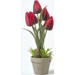 Rote Homescapes Künstliche Tulpen aus Kunststoff 
