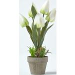 Weiße Homescapes Künstliche Tulpen aus Kunststoff 