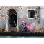Pinke Moderne Banksy Nachhaltige Leinwanddrucke 20x30 
