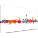 Nachhaltige Kunstdrucke mit Skyline-Motiv aus Holz Querformat 100x200 