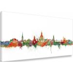 Nachhaltige Leinwanddrucke mit Skyline-Motiv aus Holz handgemacht 40x80 