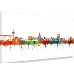 Nachhaltige Leinwanddrucke mit Skyline-Motiv aus Holz handgemacht 40x80 
