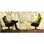 Moderne Banksy Nachhaltige Digitaldrucke aus Kiefer Querformat 60x120 
