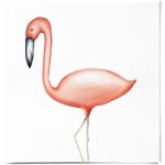 Reduzierte Pinke Leinwanddrucke mit Tiermotiv aus Holz 